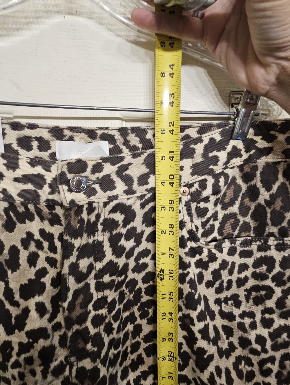 H&M leopard print wide leg jeans pants womens size 12 NEW - Picture 9 of 10